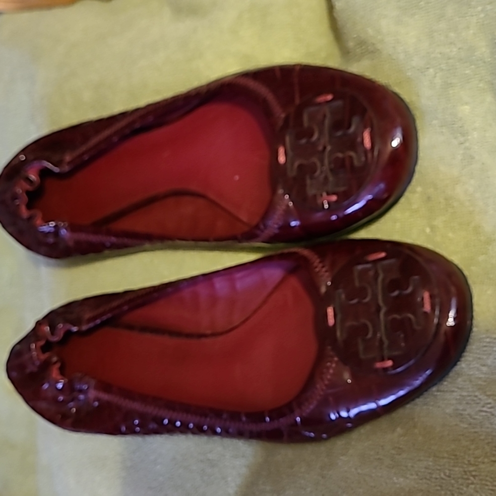Tory Burch reva ballet flat in croc embossed